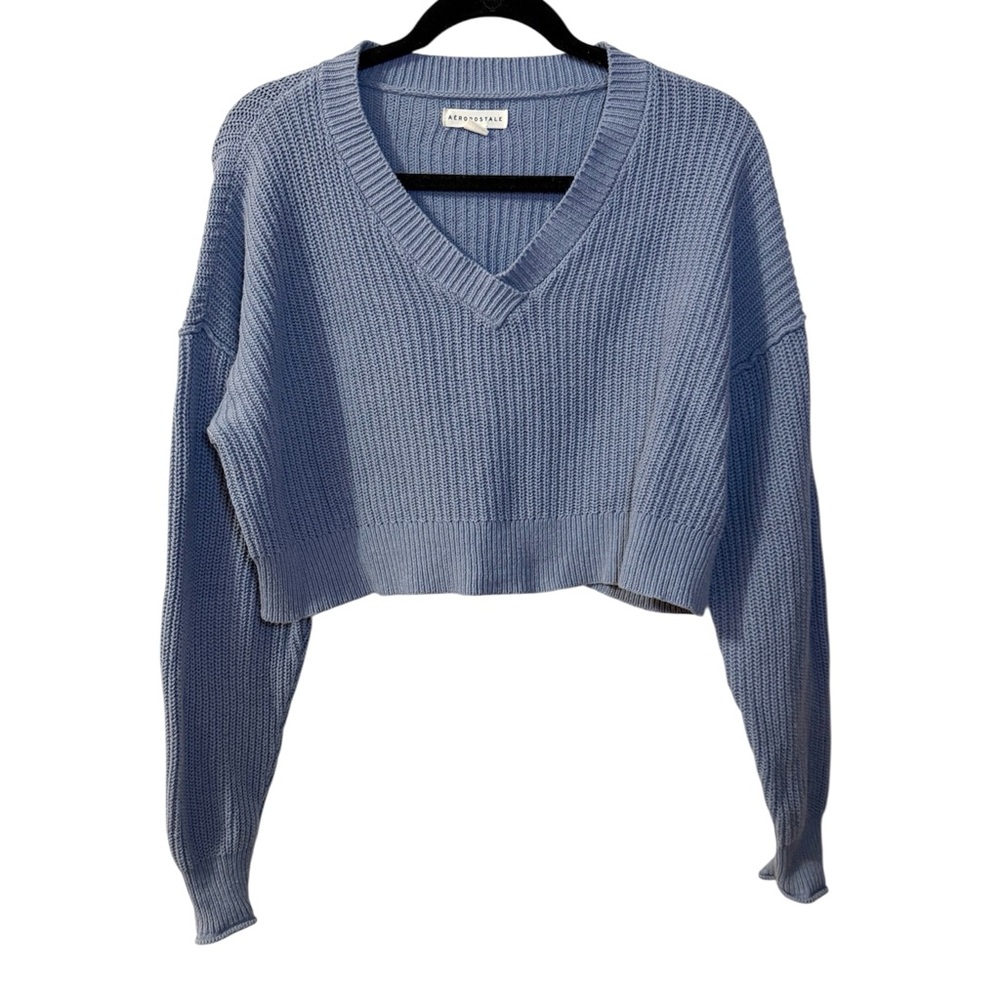 Aeropostale blue cropped sweater size M